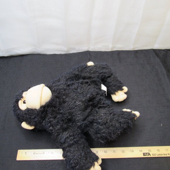 Black Chimpanzee Monkey Fluffy Plush Stuffed Animal Toy Ape 1994 Vintage - Picture 11 of 12